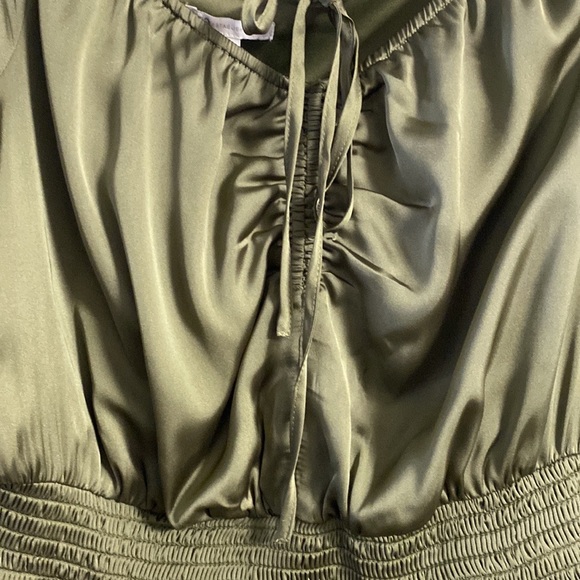 Rich Oliver green off the shoulder mini dress - Picture 3 of 8